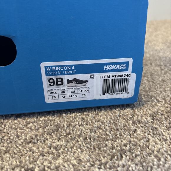 NEW Women's Hoka Rincon 4 Size 9B Black & White - Picture 9 of 9